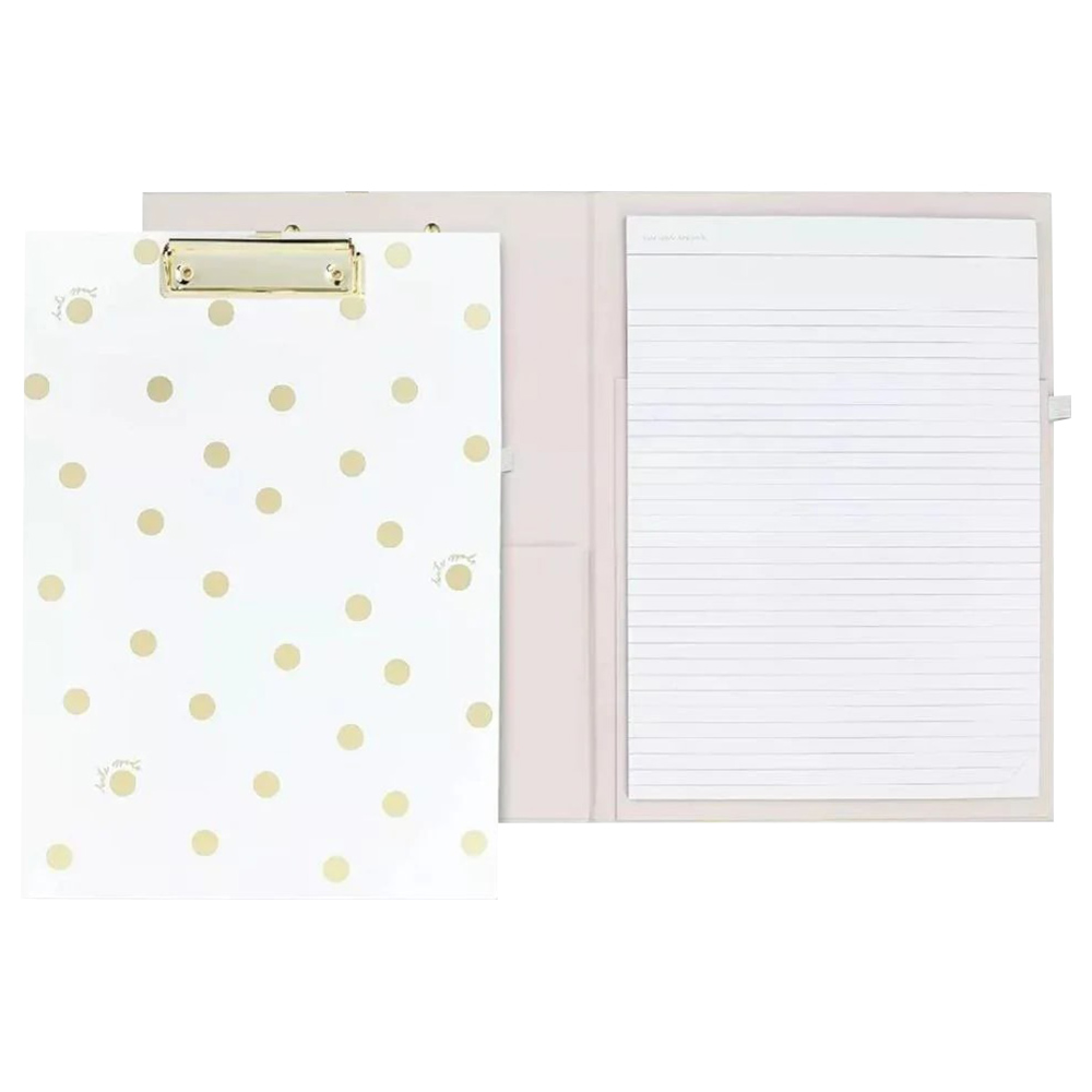 Kate Spade Clipboard Folio Gold Dot W/ Script