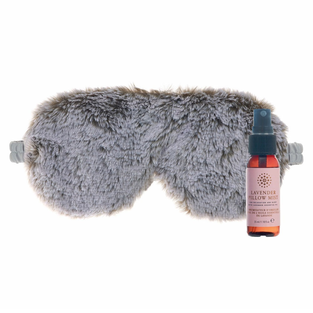Aroma Home Fur Eye Mask And Pillow Mist Set Grey