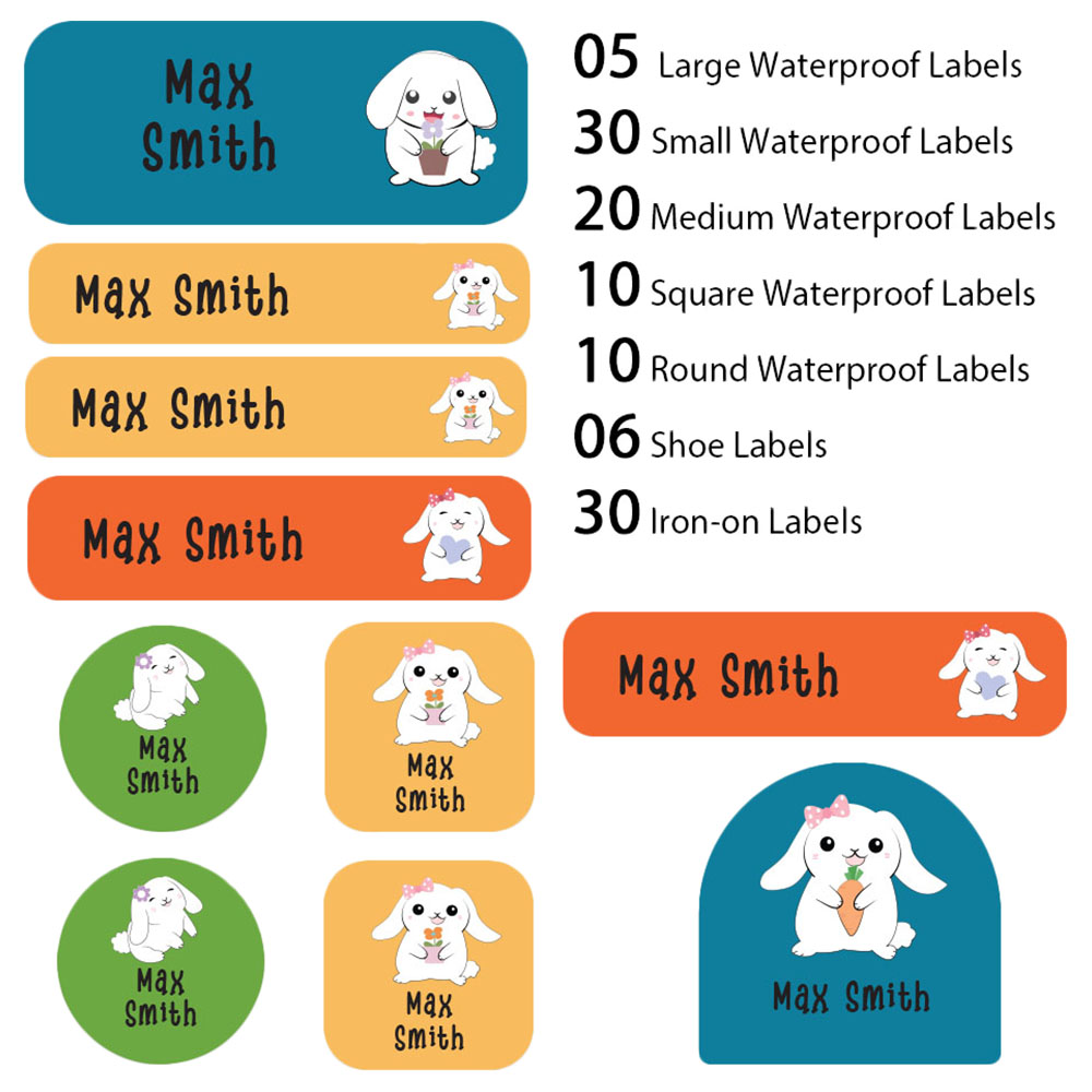 Buy My Labels - Shoe & Iron On Waterproof Labels - Cute Rabbit Online ...