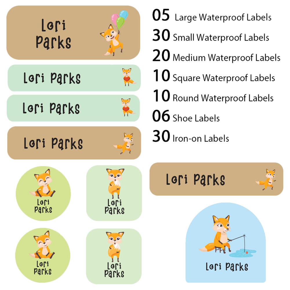 Label Fox Buy My Labels - Shoe & Iron On Waterproof Labels - Fox in UAE | Mumzworld