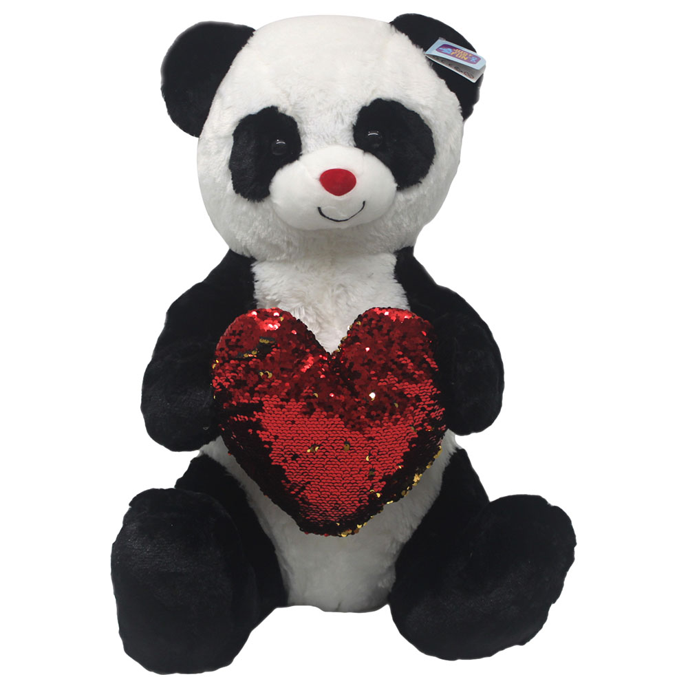 Just For Fun 52cm Panda Bear With Heart Sequin Black Buy at Best Price from Mumzworld