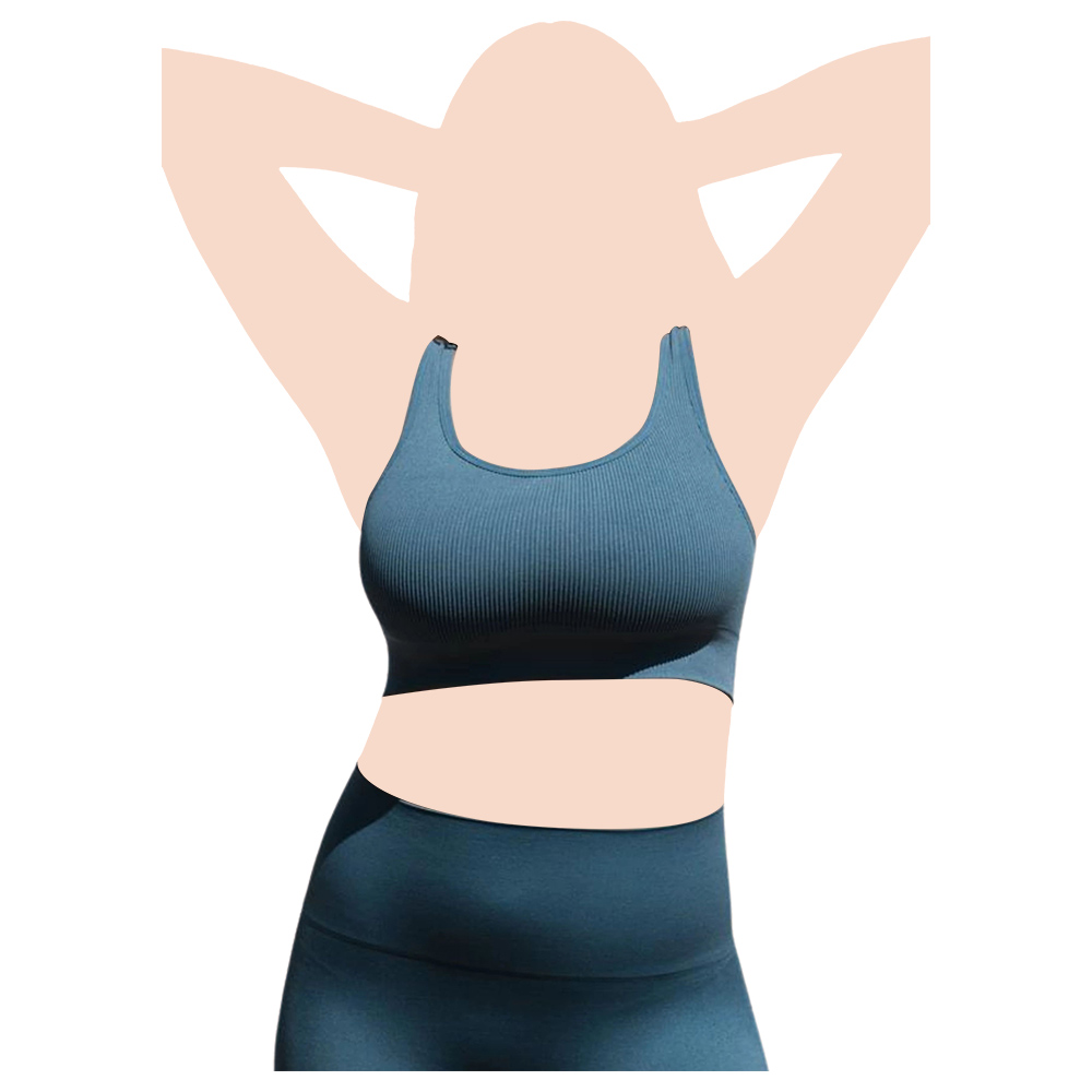 Mums & Bumps - Blanqi Everyday Ribbed Seamless Bralette - Oil Blue