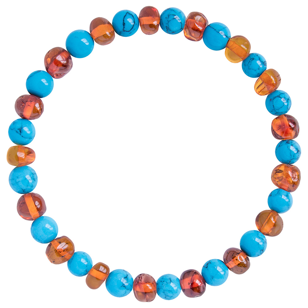 Amber and outlet turquoise bracelet