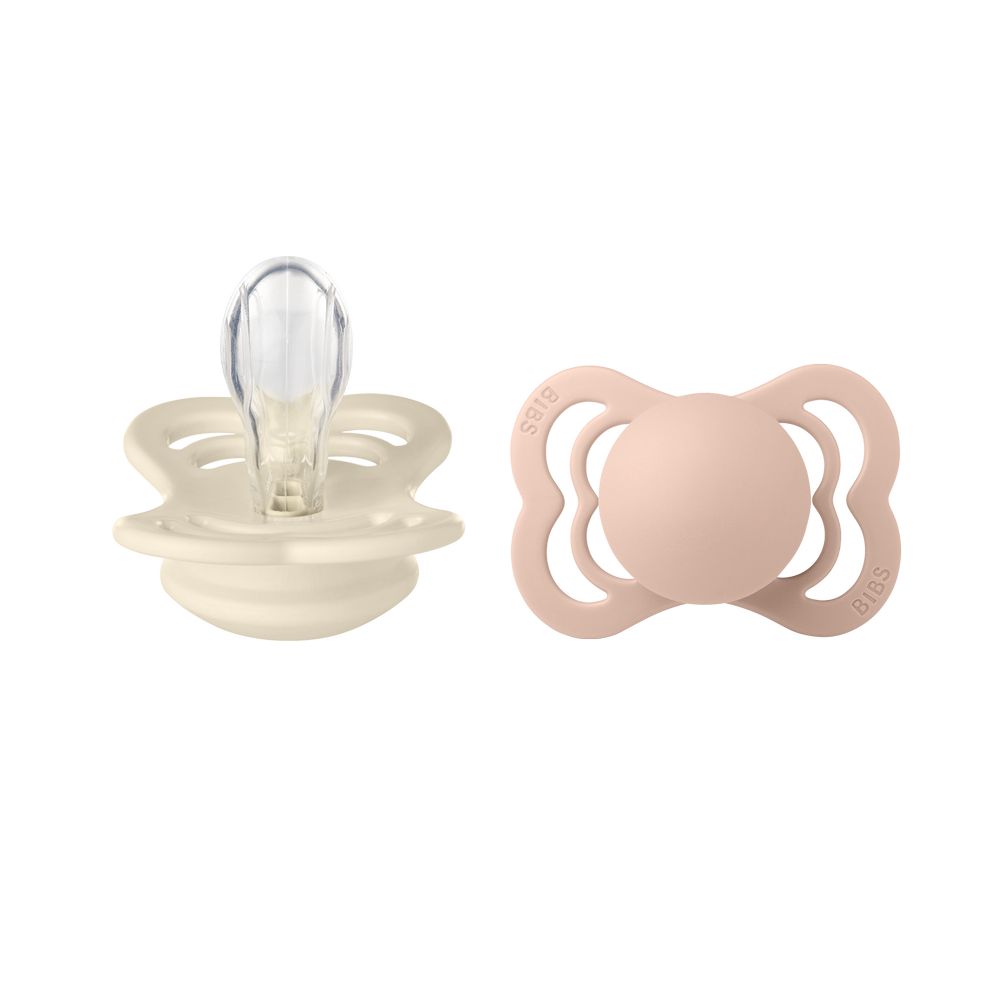 Bibs Supreme S1 Pacifiers Pack of 2 Ivory/Blush
