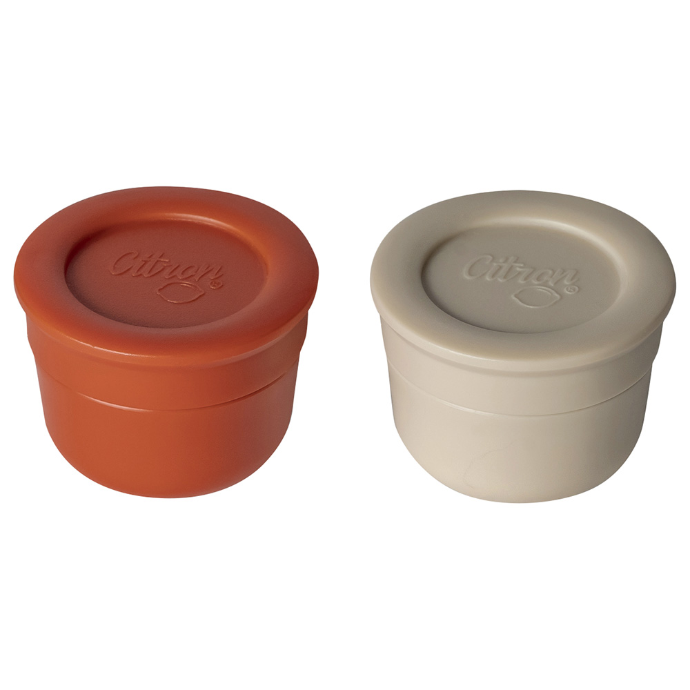 Citron 2023 Mini Sauce Containers Pack Of 2 Brick/Beige