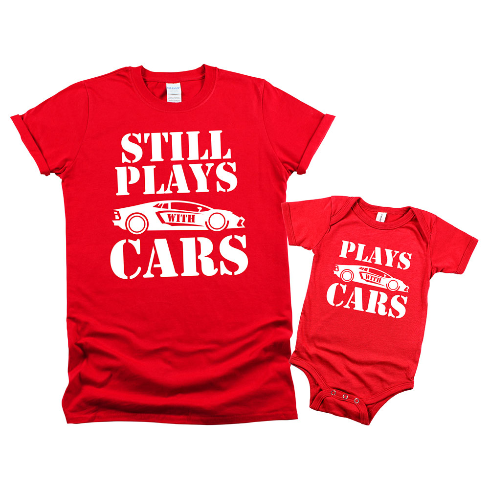 Matching Family Outfits 2pc Set Dad Baby Still Plays With Car