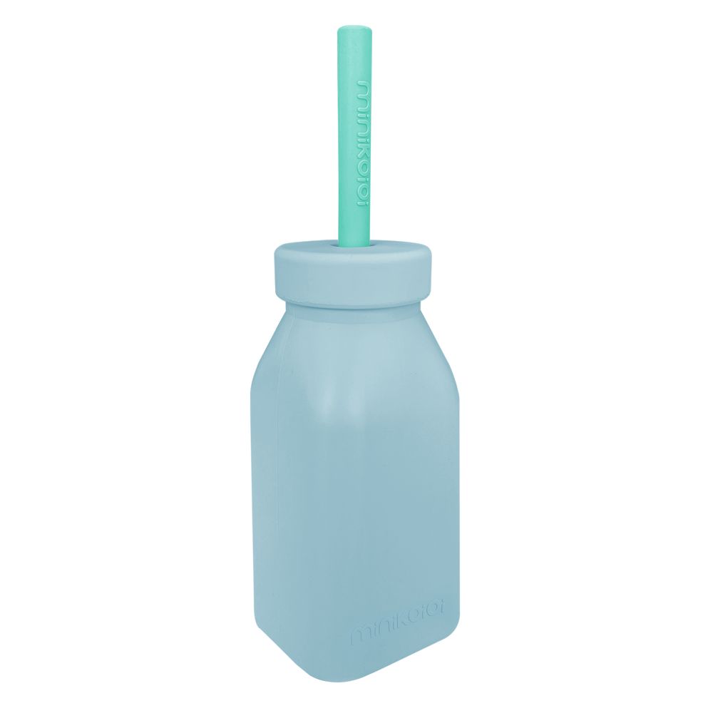 Minikoioi Bottle & Straw Mineral Blue/Aqua Green
