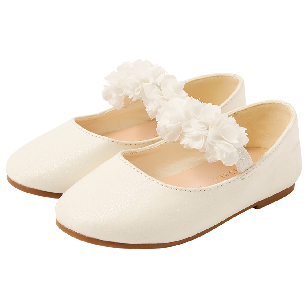 Monsoon Children Shimmer Corsage Walker Shoes Ivory