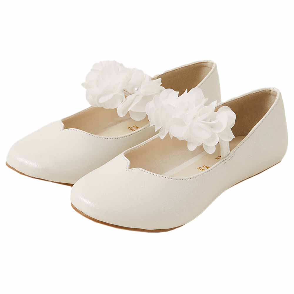 Ivory ballerina flats on sale