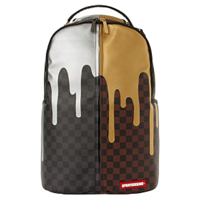 Sprayground Double Drip Backpack Silver & Gold Buy at Best Price