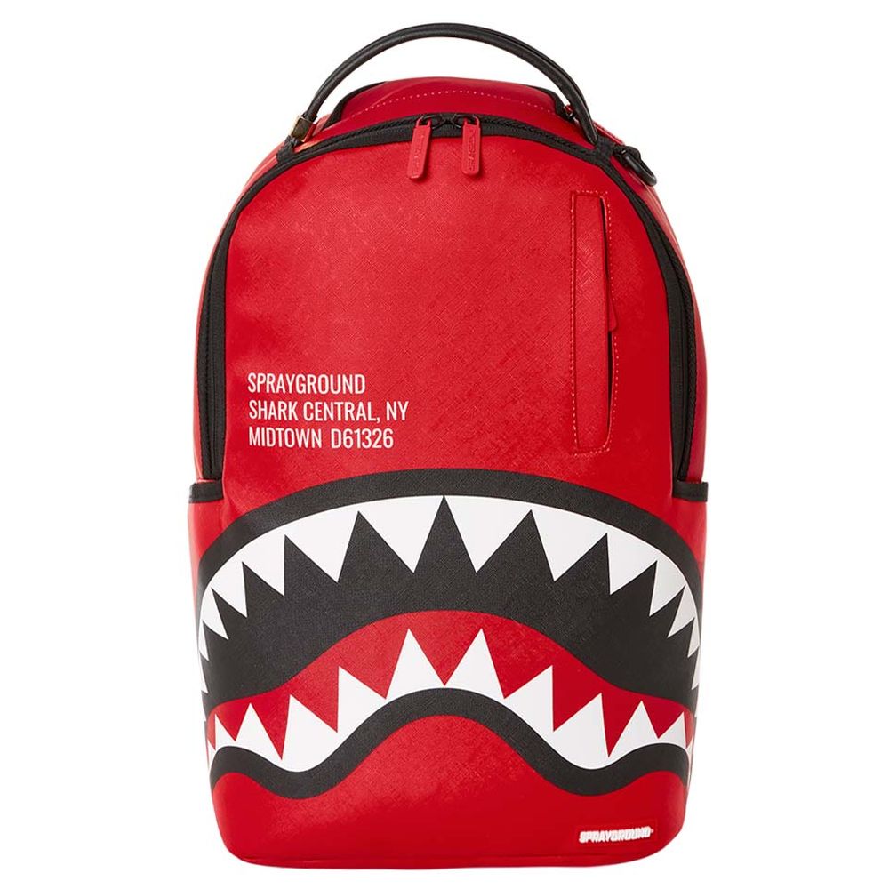 Sprayground red on sale shark backpack