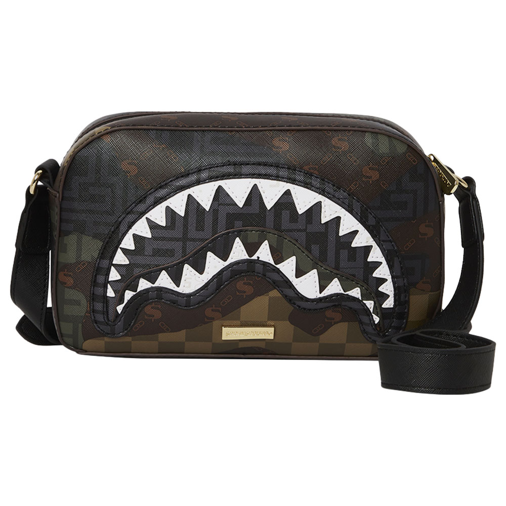 Sprayground Camo Branded Man Purse