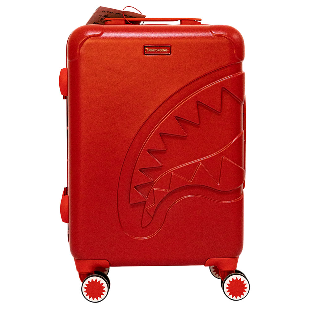 Sprayground Shark Central Carry On Luggage Red