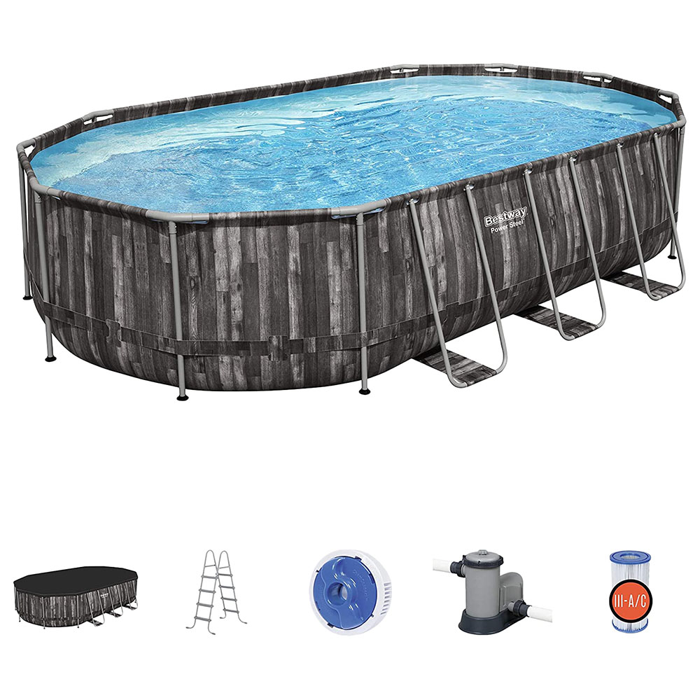 Bestway Pool Set Power Steel Oval W/ Filter 610x366x122cm