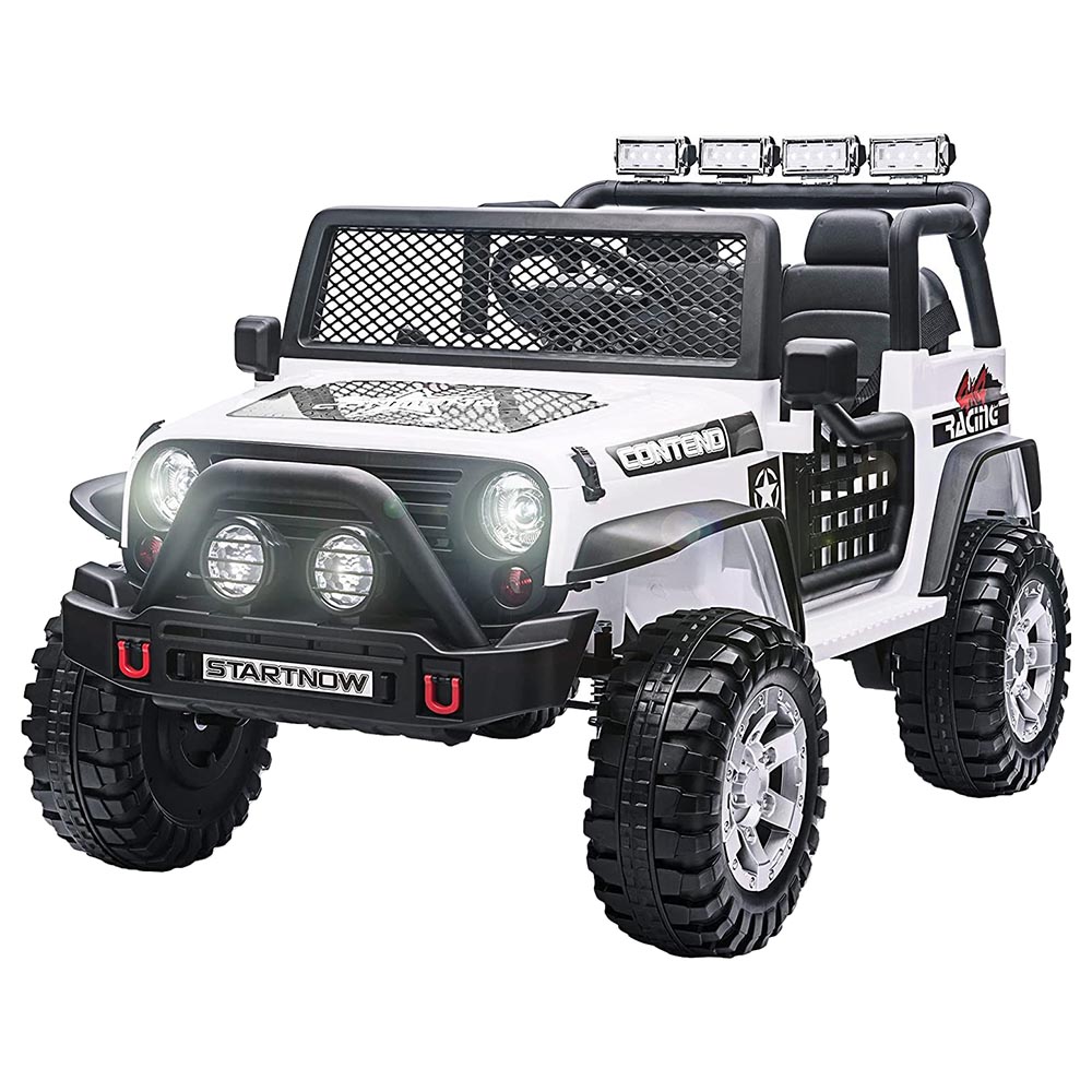 Buy Megastar 12V Electric Toy Jeep White in UAE Mumzworld