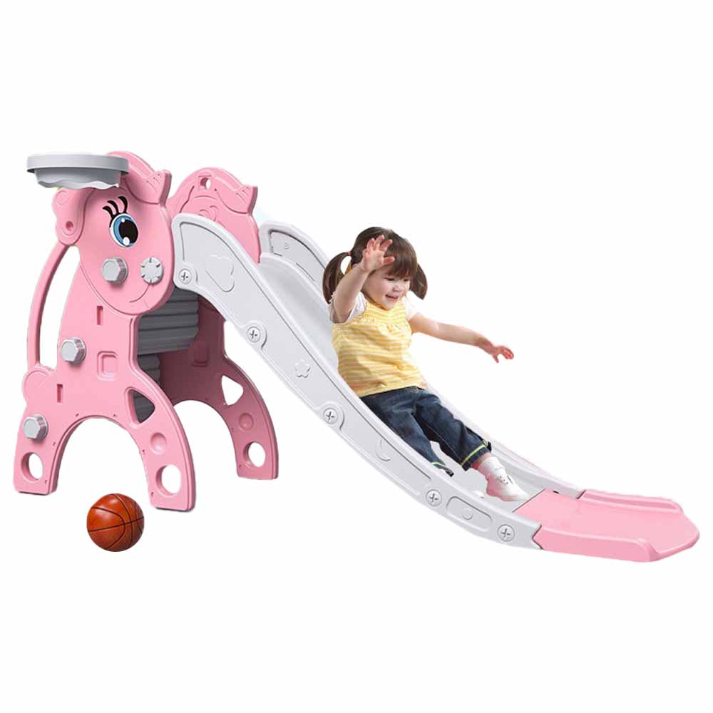Megastar Pony Foldable Slide W Ball Basketball Hoop Pink Buy at Best Price from Mumzworld United Arab Emirates