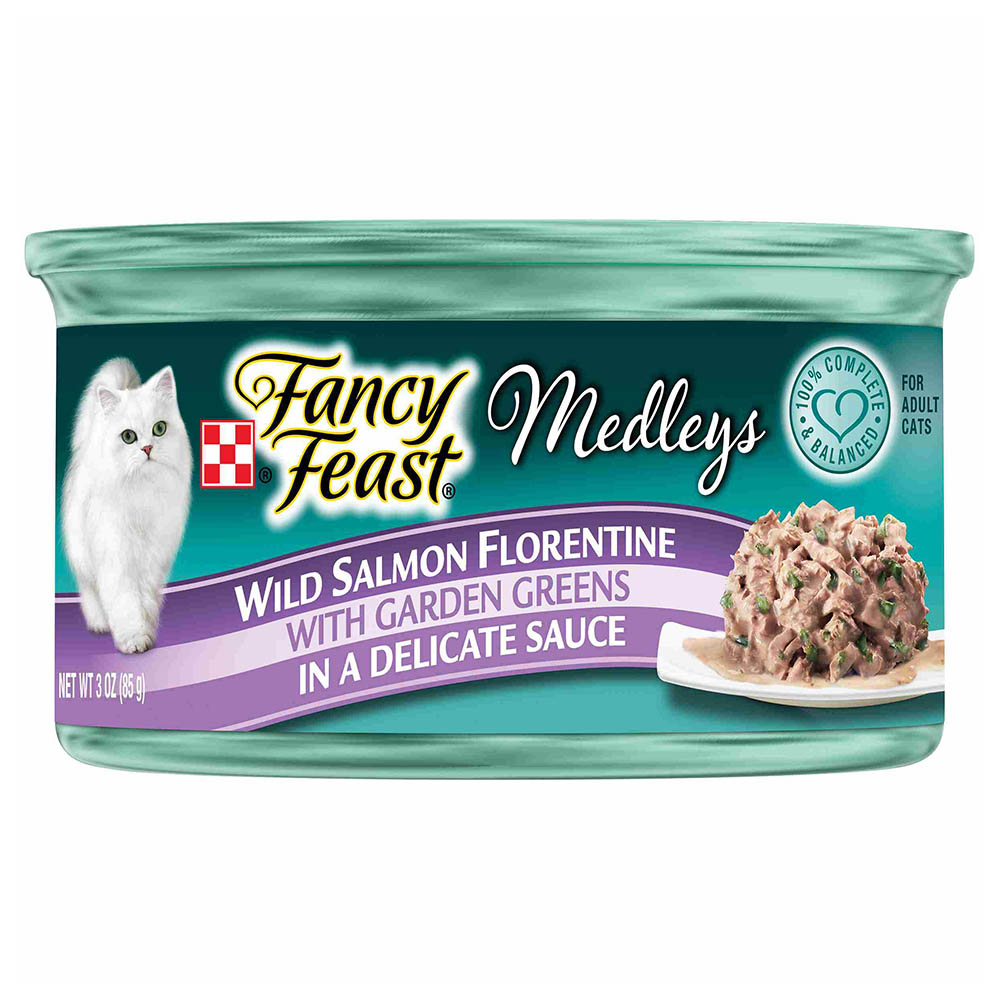 Buy Fancy Feast Medleys Wild Salmon Florentine Wet Cat Food 85g