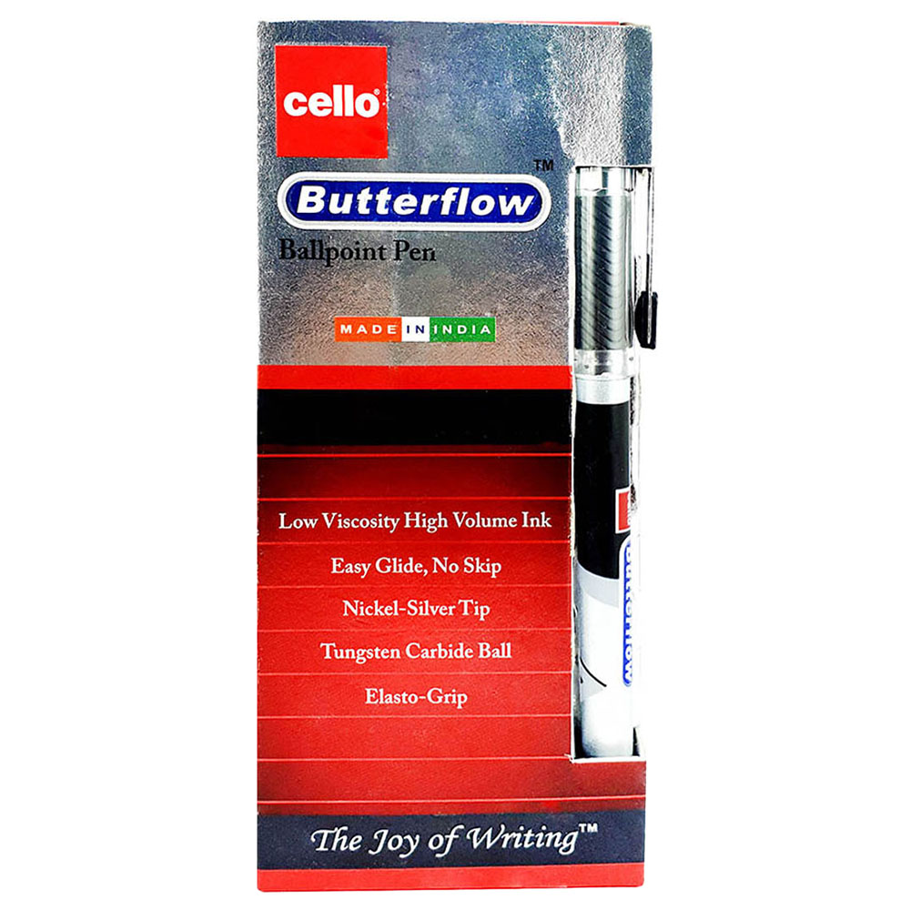Cello Ball Pen Butterflow 0.7mm Black Pack of 12 Buy at Best Price from Mumzworld