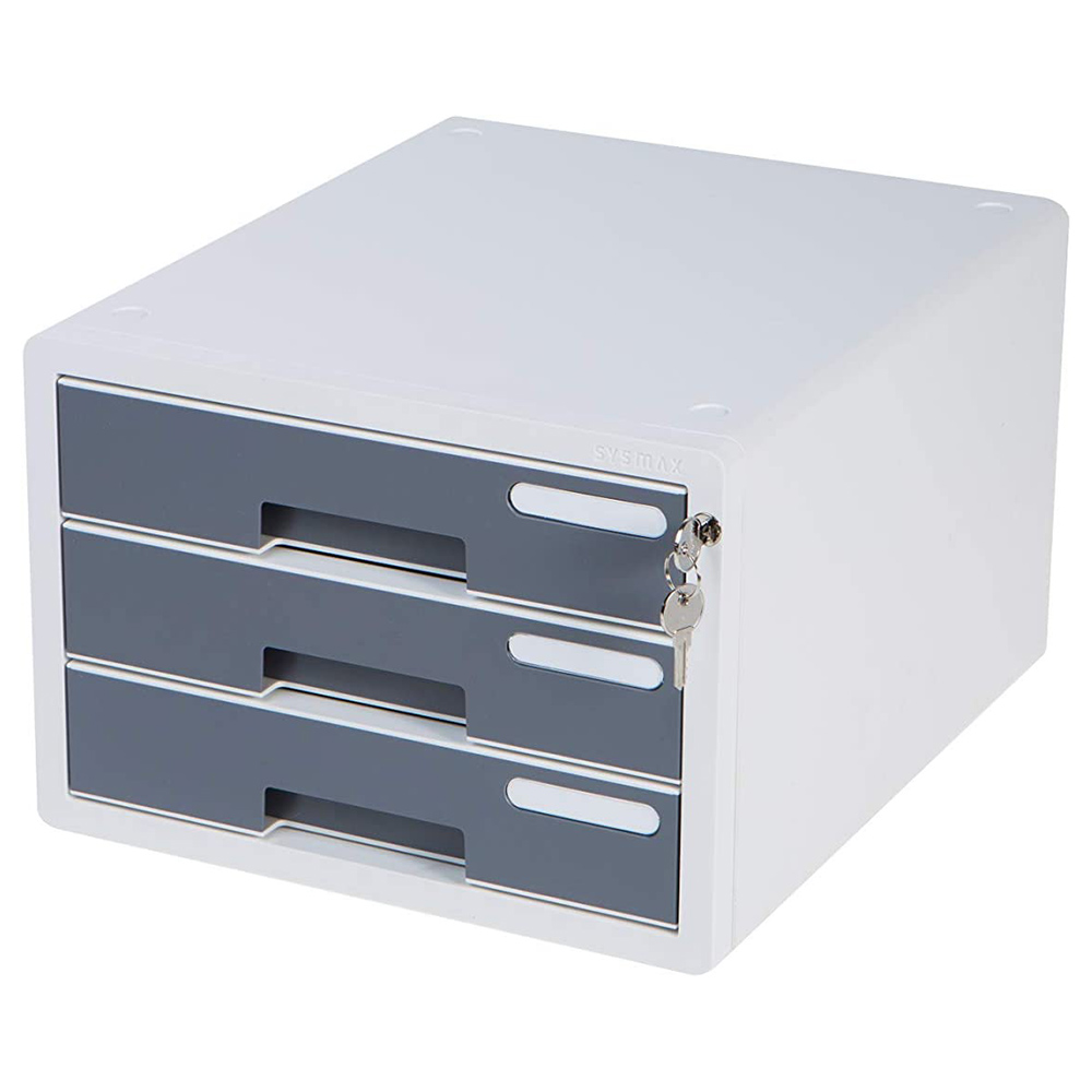 Litem Sysmax Desk Organizer 4 Lock Drawers Grey