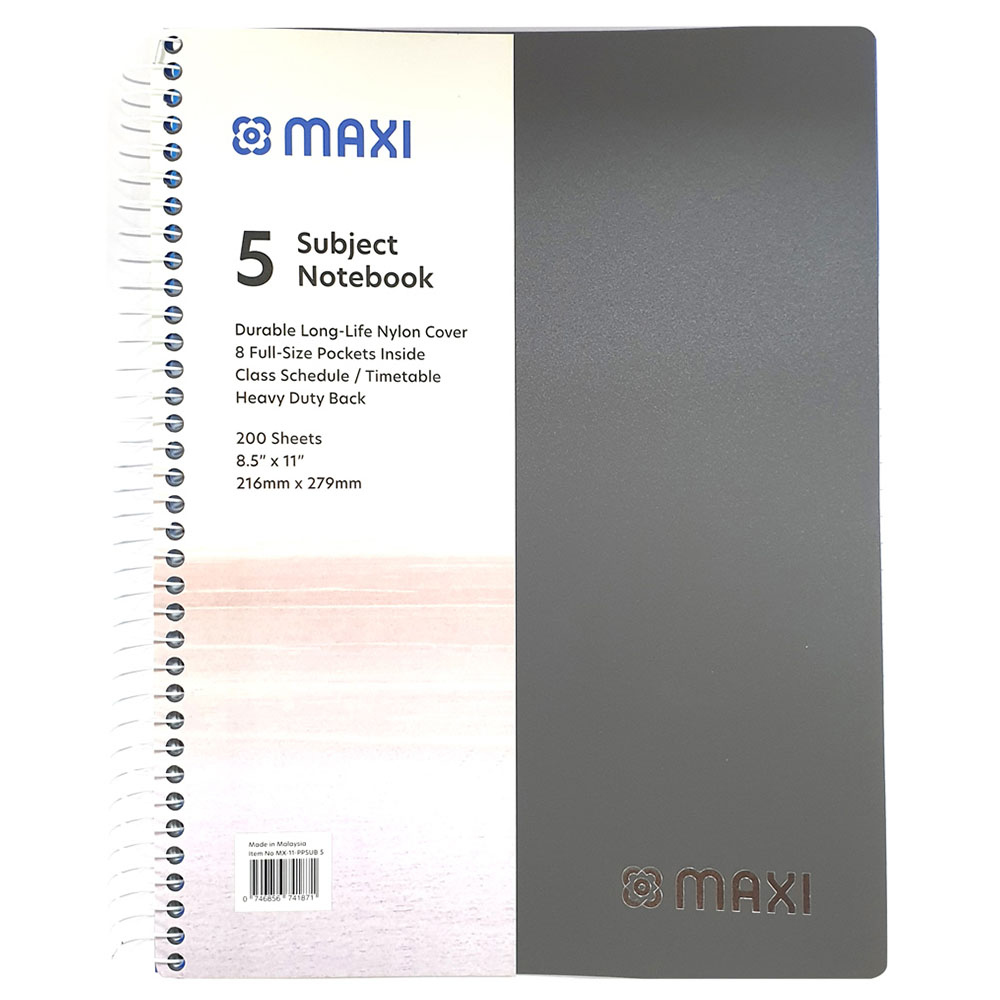 Maxi 200 Sheets Spiral 5 Subjects Notebook Buy at Best Price from