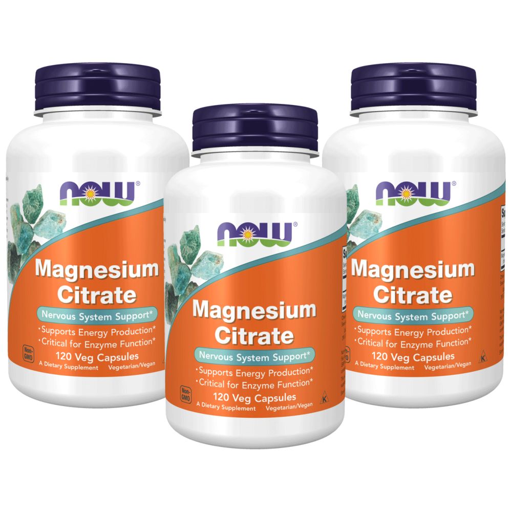 Buy Now Foods Magnesium Citrate 120 Capsules Pack of 3 in