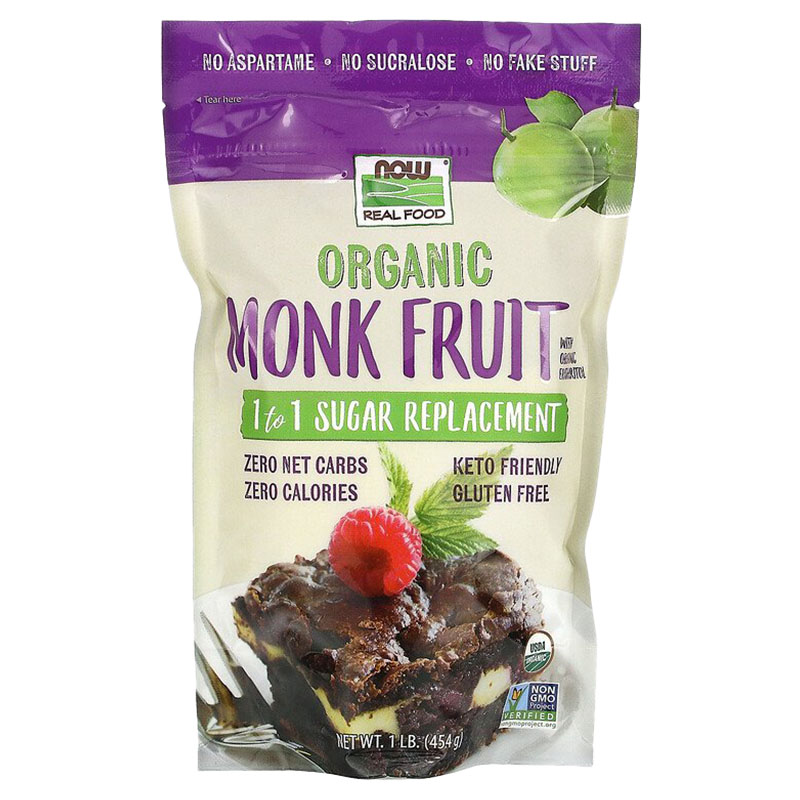 Now Foods Organic Monk Fruit 1 to 1 Sugar Replacement 1 LB Buy at