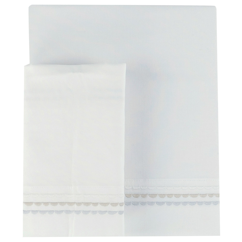 Bumble & Bird Embroidered Baby Bedding Set For Cot 3pcs Beige