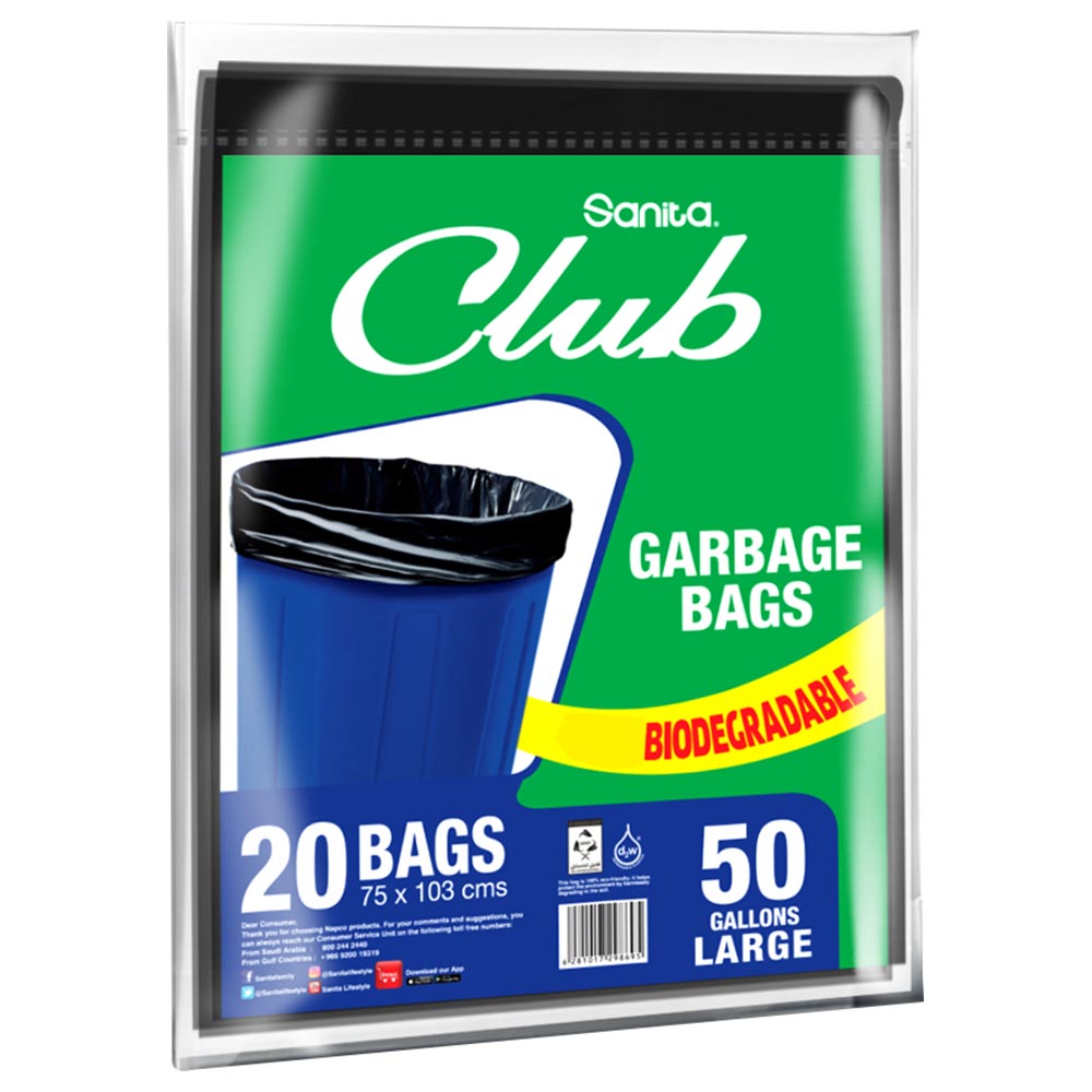 Sanita Club - Garbage Bags 50 Gallons Large 20 Bags