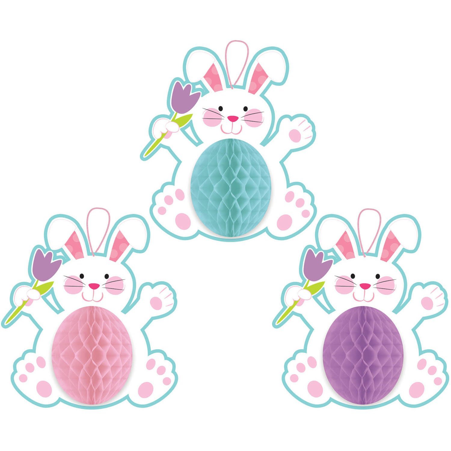 Buy Party Centre - Honeycomb Easter Bunny 14in - 3pcs in UAE | Mumzworld