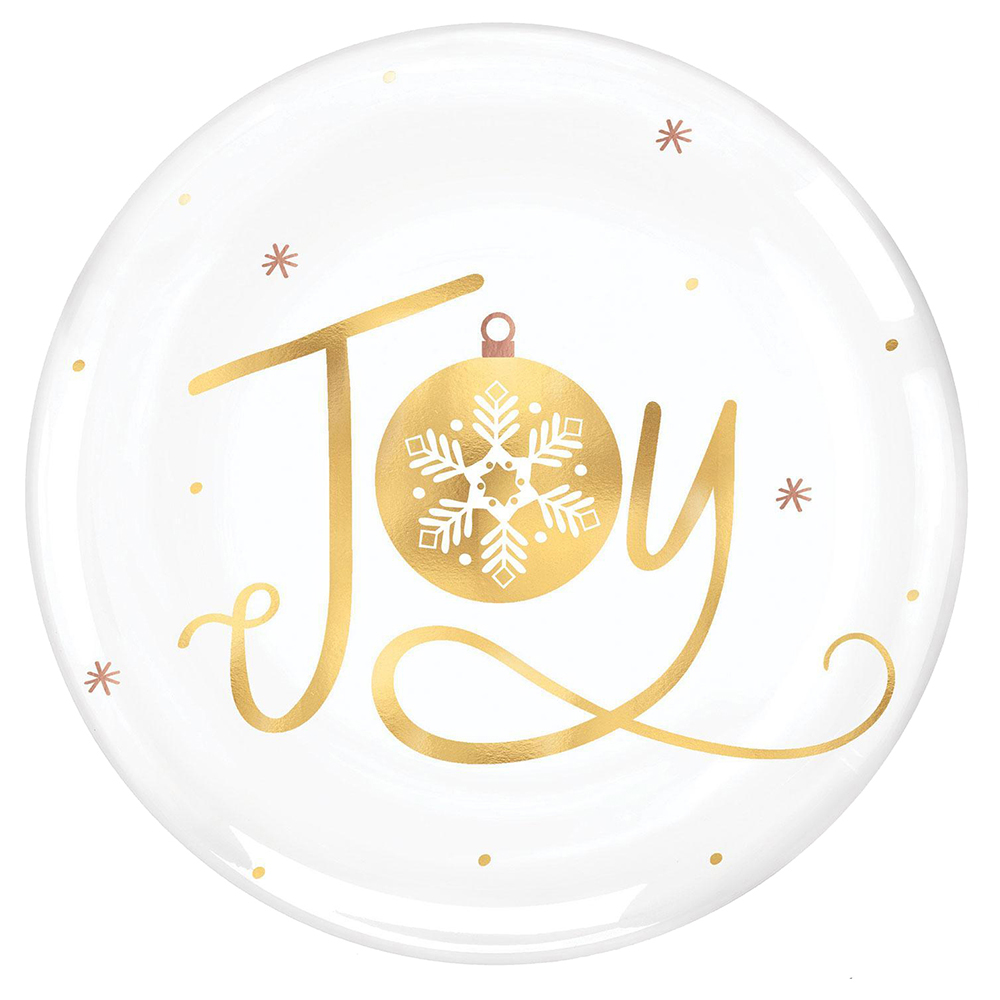 Amscan Joy Hot Stamped Plastic Plates 7.5 inch 4pcs Buy at
