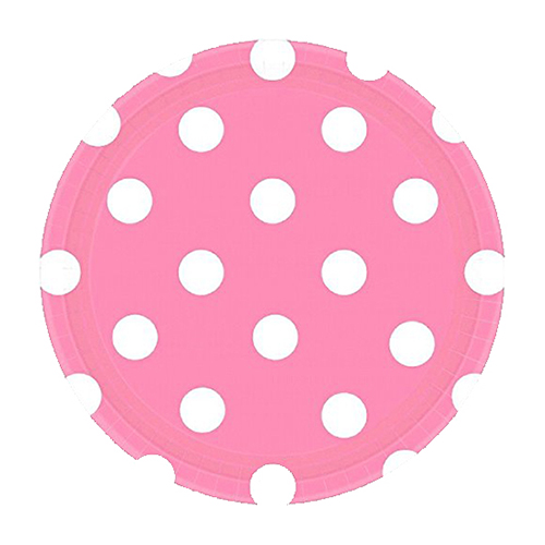 Amscan White Polka Dots Paper Plates 7" 8pcs Pink Buy at Best