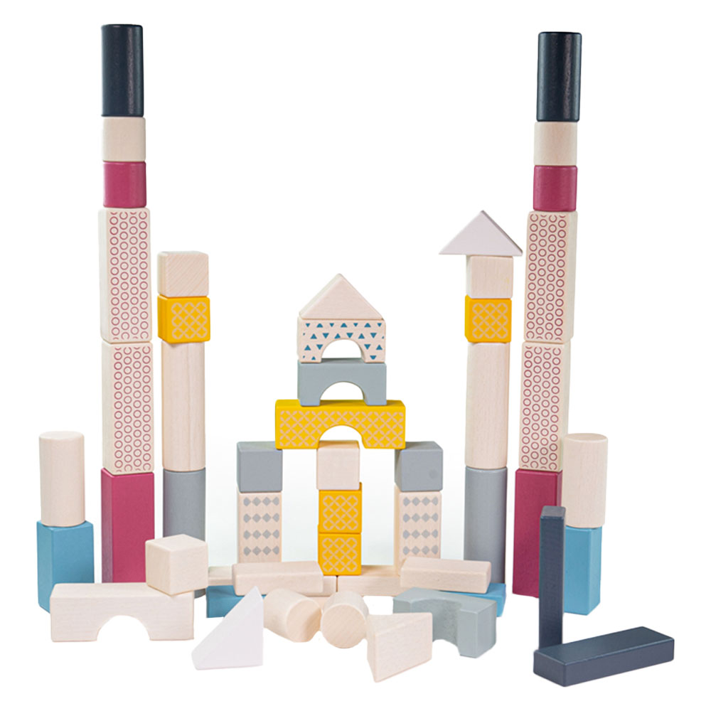 Bigjigs Wooden Drum Of 50 Blocks