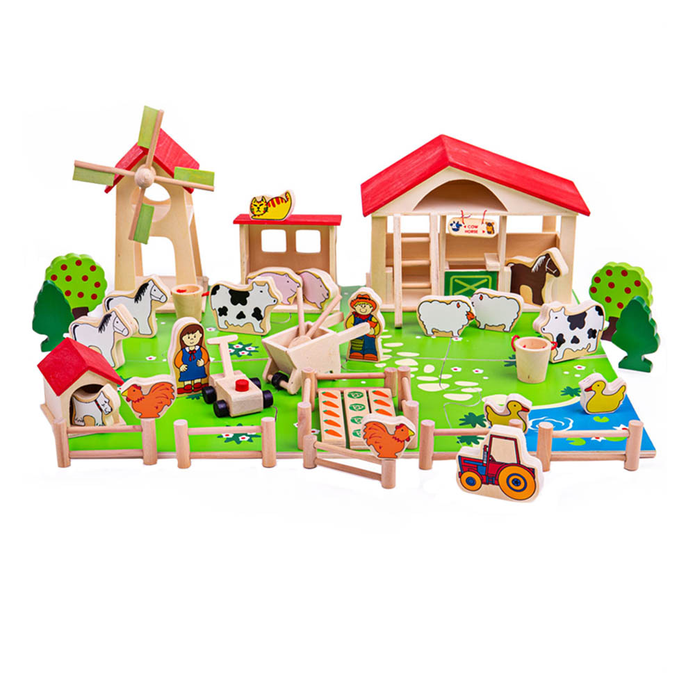 Wooden farm 2025 playset