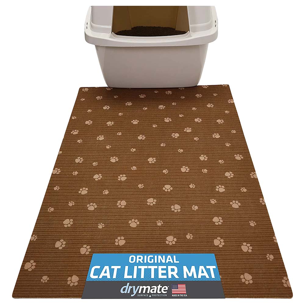 Drymate Cat Litter Paw Print Mat Tan