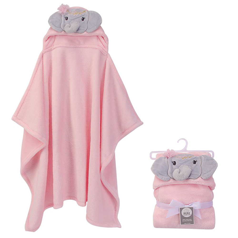 Buy Bebe Comfort Hooded Blanket Pink Girl Elephant in KSA