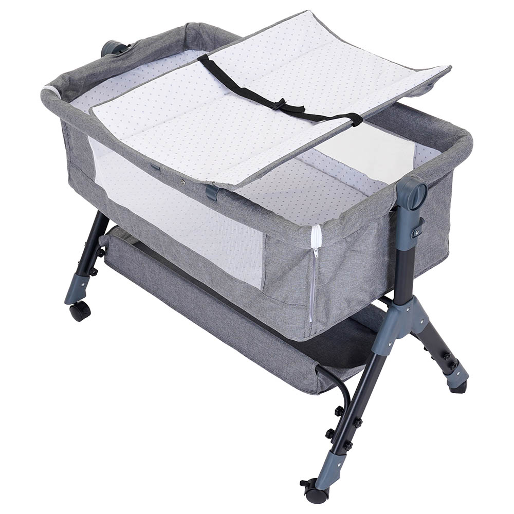 Uniqoo Tita V Modern Baby Bed W/ Diaper Plate Grey Buy at Best