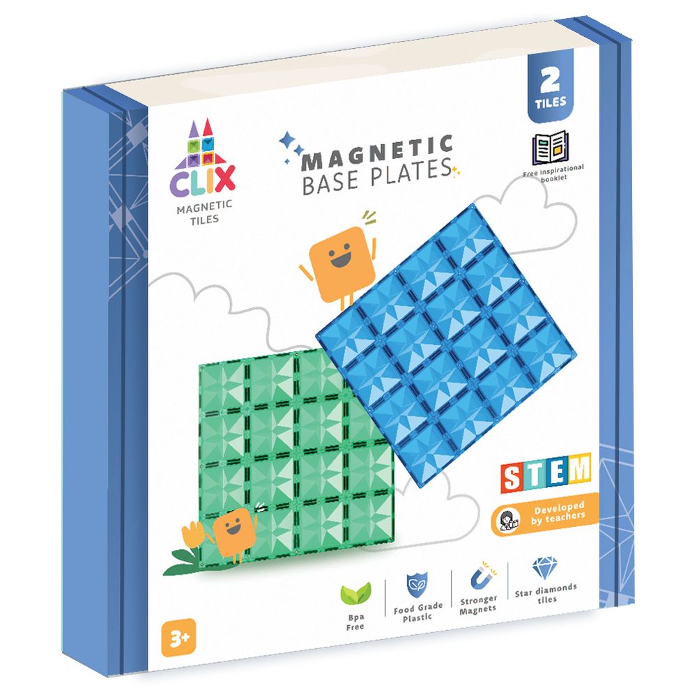 Buy Clixtiles - Magnetic Base Plate 2pcs - Blue/Green in UAE | Mumzworld