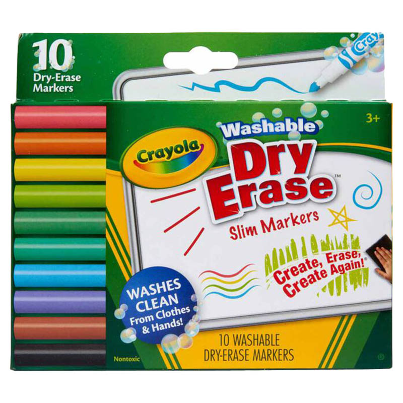 Crayola Slim DryErase Washable Markers 10pcs