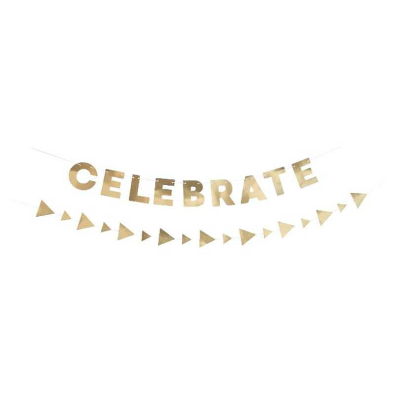Buy Unique - Gold Celebrate Paper Garland Set in UAE | Mumzworld
