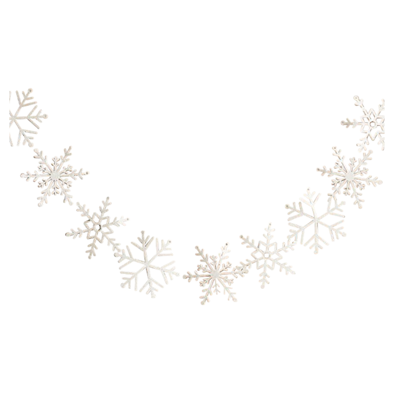 Ginger Ray Glitter Snowflake Garland White
