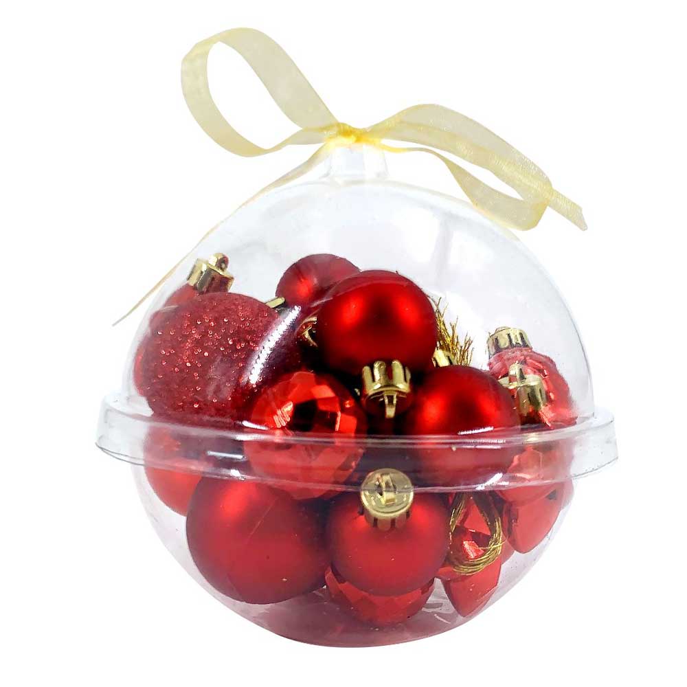 Christmas Magic - Assorted Christmas Baubles - Pack of 22 - Red
