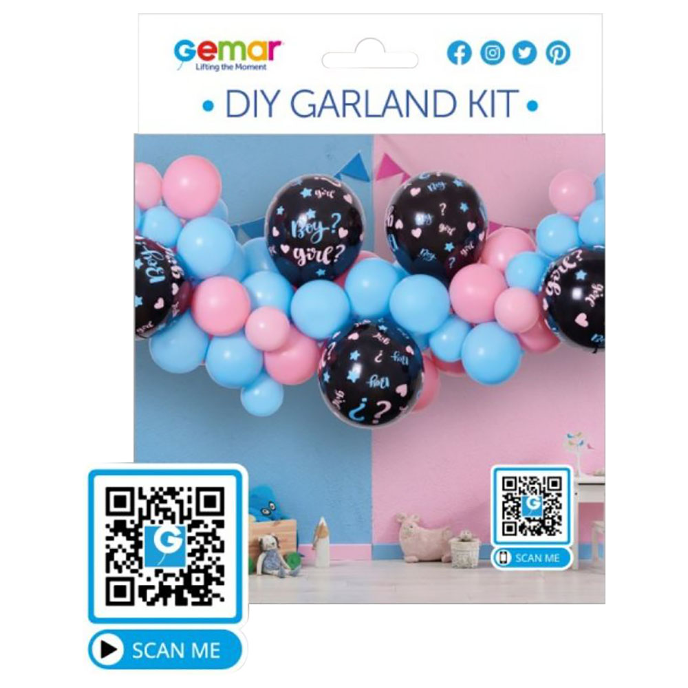 Gemar DIY Balloon Garland Kit Gender Reveal