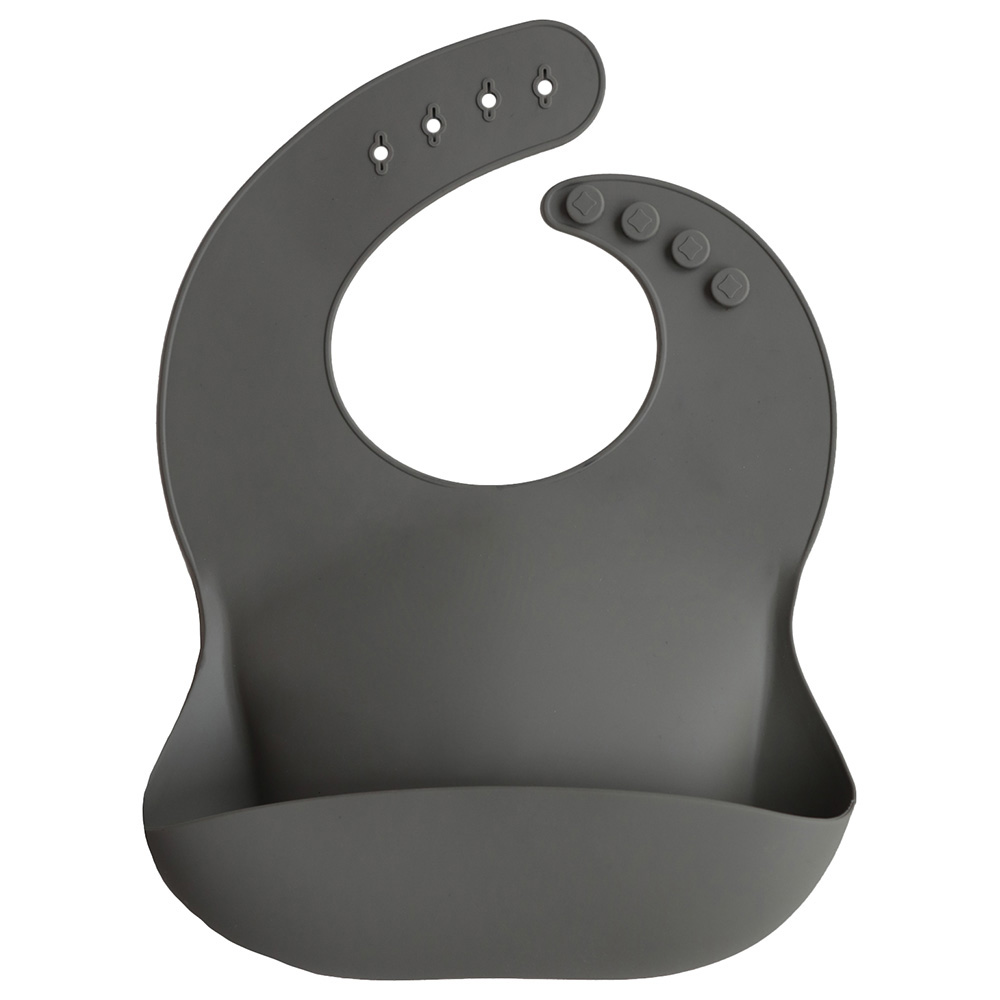 Mushie - Silicone Bib - Silver Sage