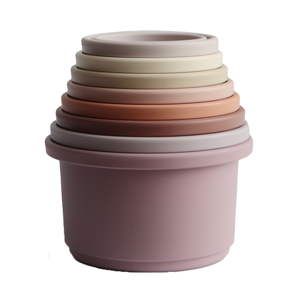 Mushie - Stacking Cups - Petal | Buy at Best Price from Mumzworld