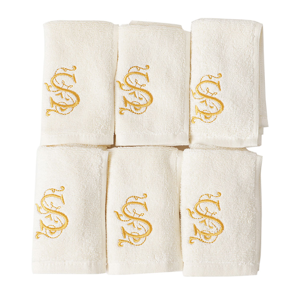 Regal Fabrics Personalized Hand Towels Pack of 6 Cream Buy at