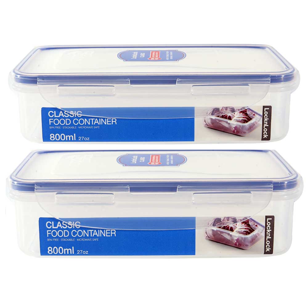 Lock&Lock Rectangular Food Container 800ml Pack of 2