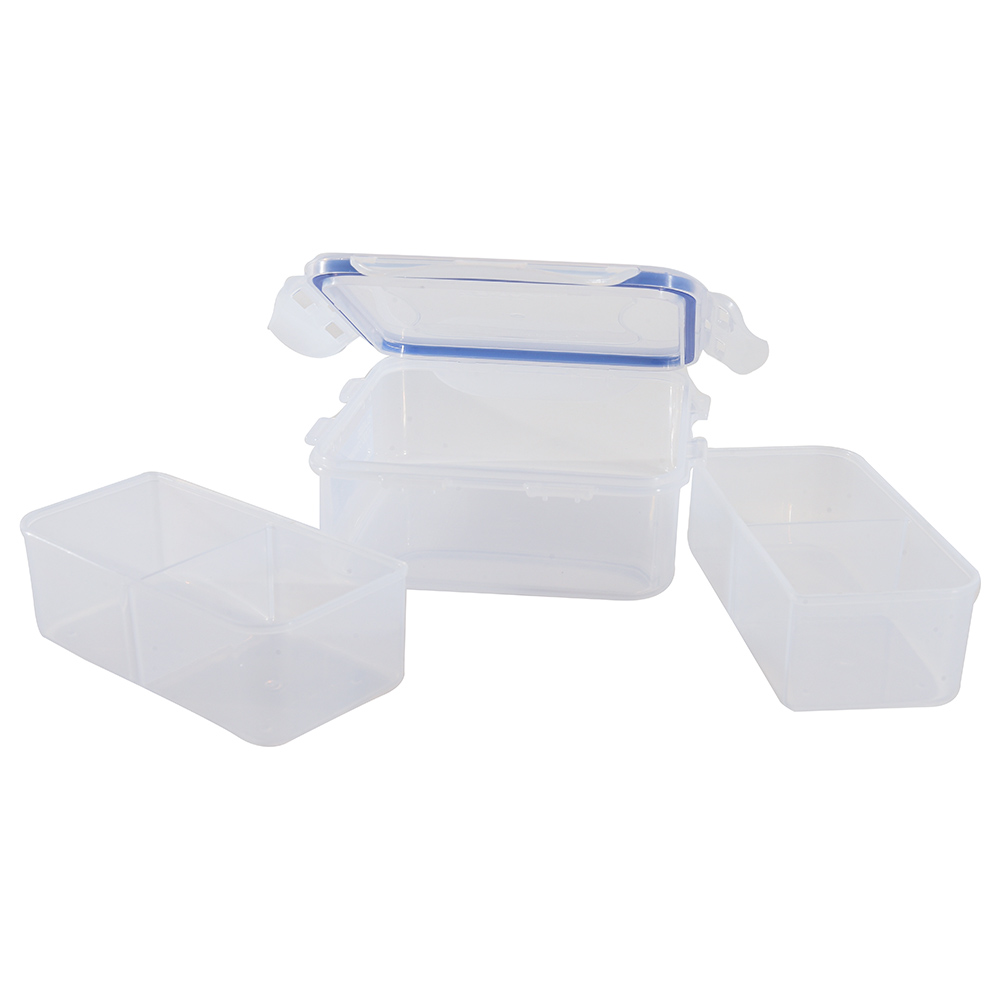 LocknLock Square Food Container w/ Divider 870ml Clear