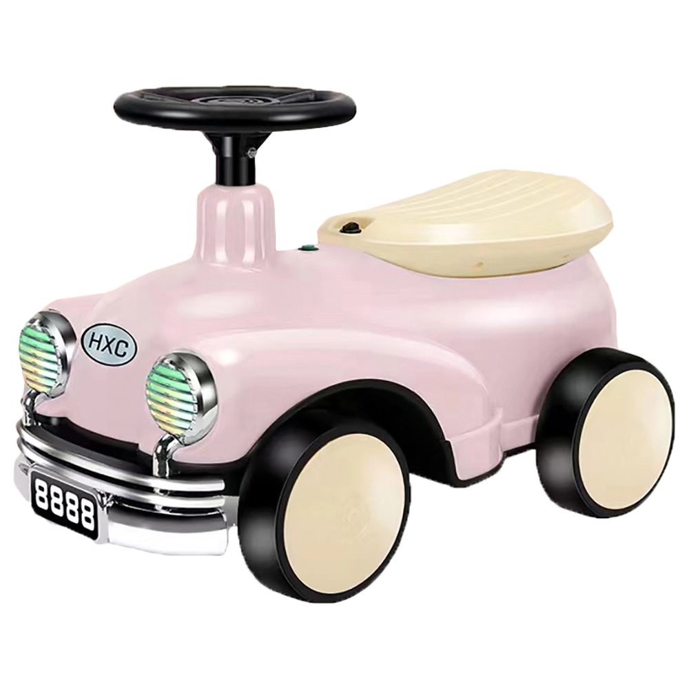 Factory Price - Kiara Kids Balancing Ride On Vintage Car - Pink/Black