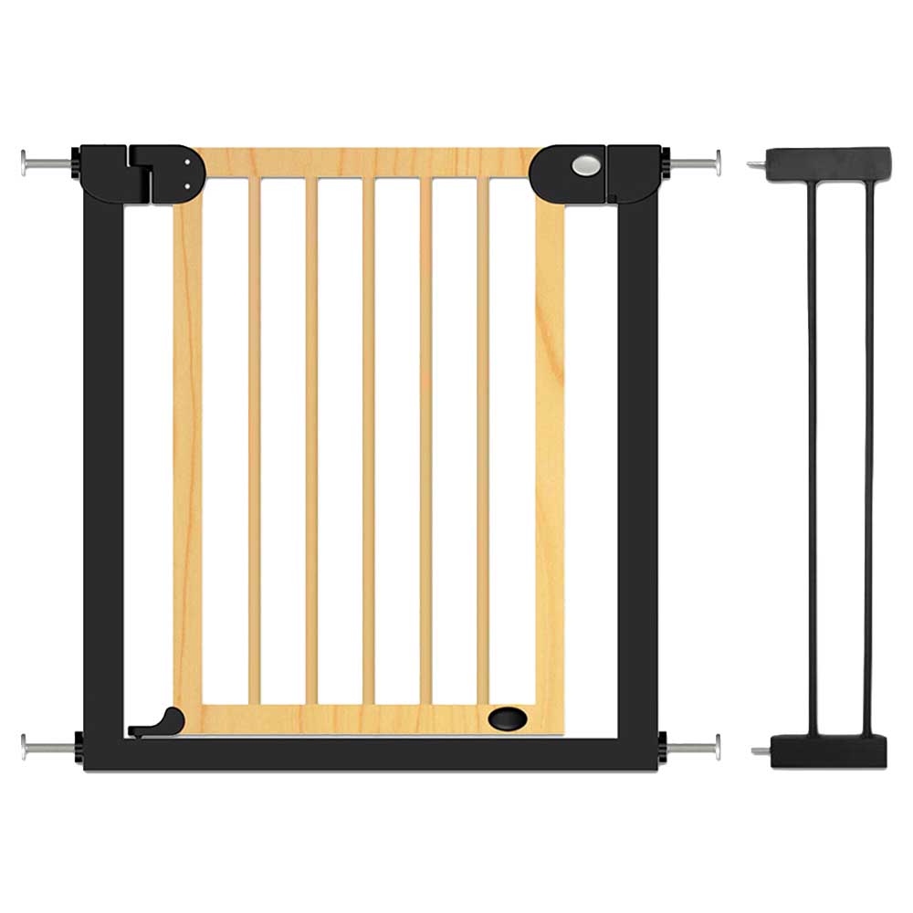 Baby Safe - Wooden Safety Gate W/ 14cm Extension - Natural Wood