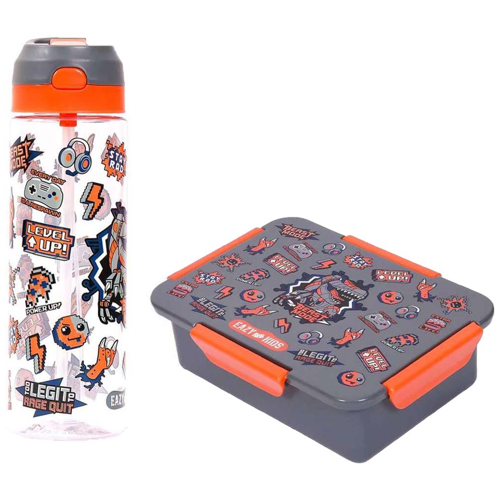 Buy Eazy Kids - Lunch Box and Tritan Water Bottle with Spray, Dinosaur ...
